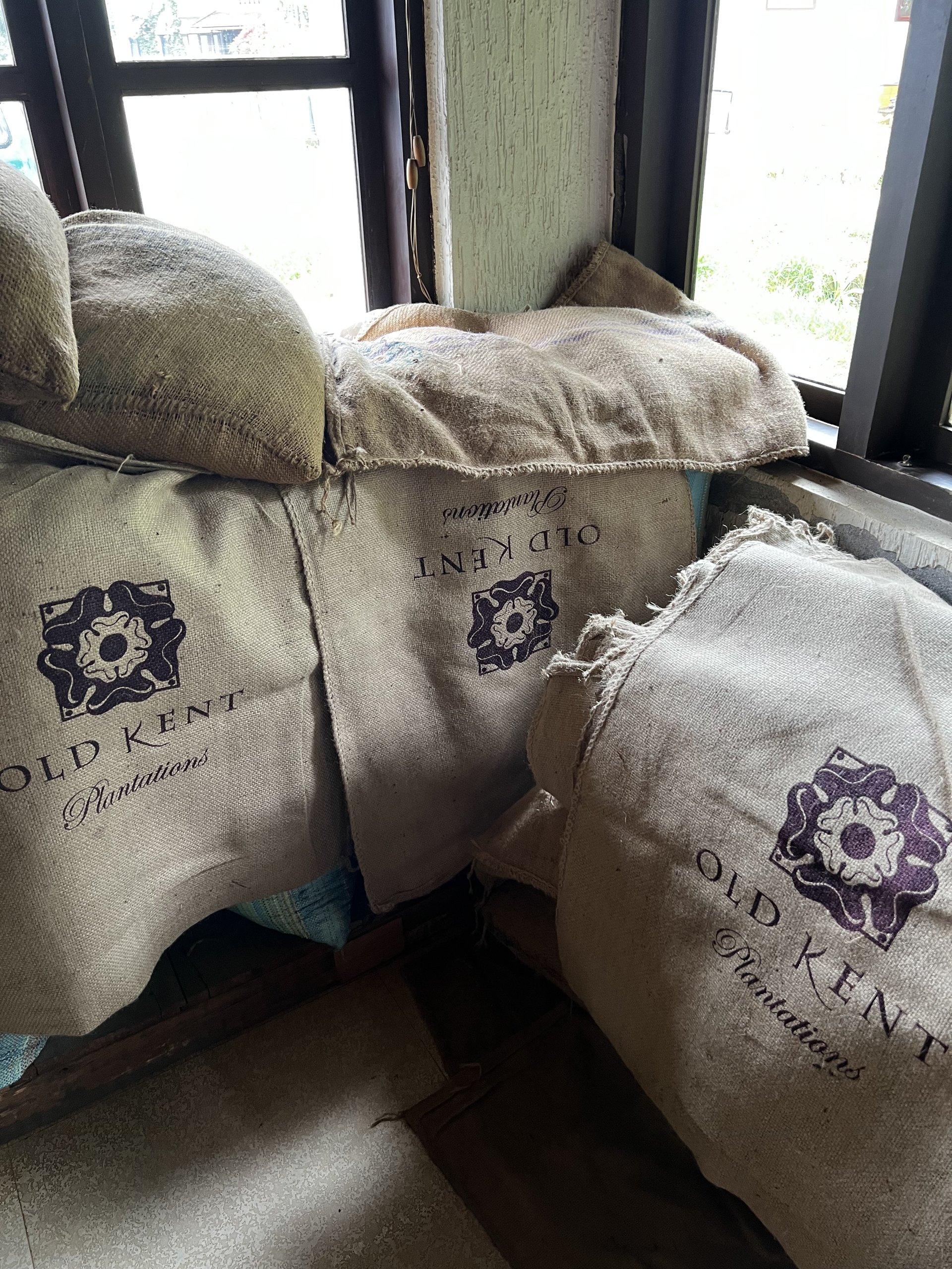 Coffee sacks at Old Kent Estate